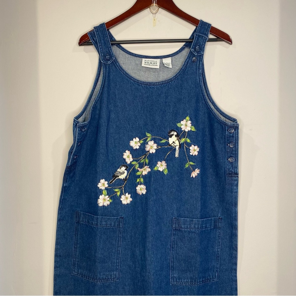 National Wildlife Federation Embroidered Denim Jumper - Large